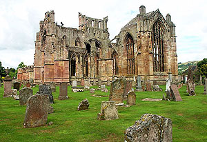 image showing Melrose abbey in Scotland
